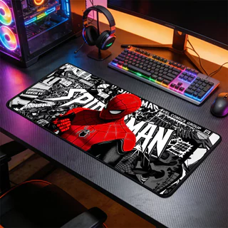 Mousepad Grande Heróis Marvel Homem-Aranha Estilo Street Art Base Antiderrapante Alta Precisão para PC Notebook