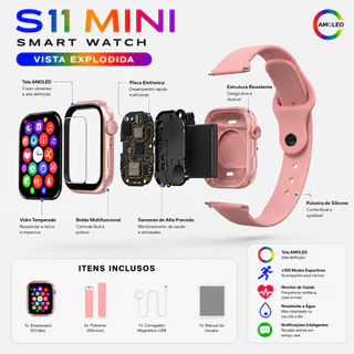 Smart Watch Relogio S11 mini inteligente 39mm series 10 2026 2 Pulseiras
