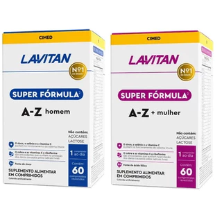 Kit Lavitan SUPER FORMULA AZ Multivitamínico Homem + Mulher 60CRP