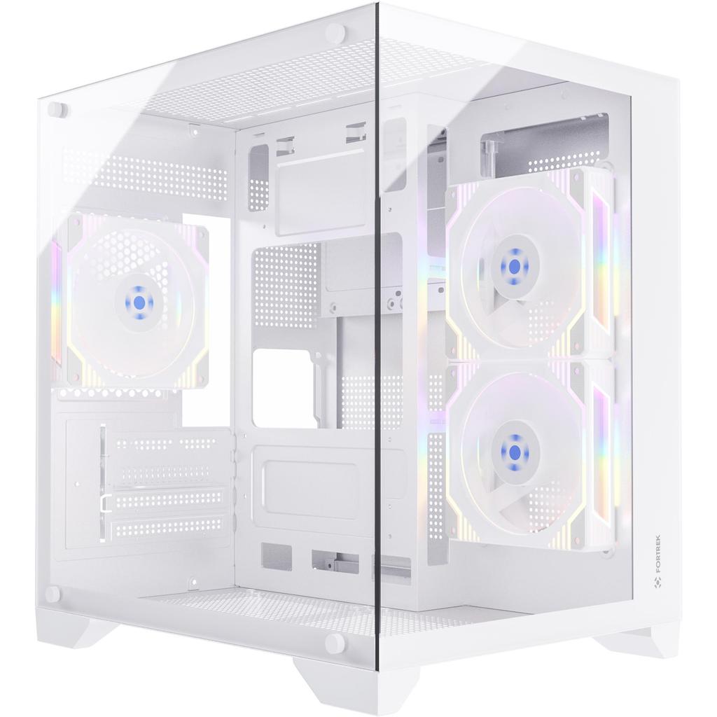 Gabinete Aquario Gamer Branco Fortrek Clarity Lateral Vidro USB 3.0