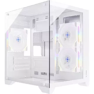 Gabinete Aquario Gamer Branco Fortrek Clarity Lateral Vidro USB 3.0