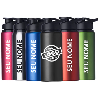 10 Squeeze Alumínio 600ml Fosca Com Logo - Personalizada