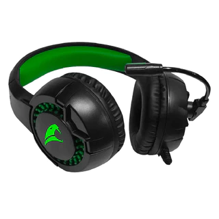 Headset Gamer Viper Pro Python LED Verde com Microfone USB Preto
