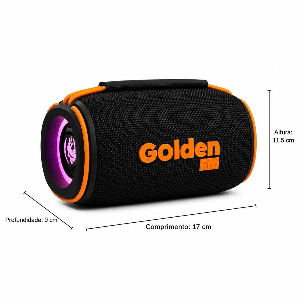CAIXA DE SOM GOLDEN PRO GP-312 40W / IPX6 LUZES RGB | Shopee Brasil