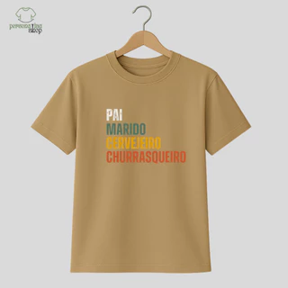 Camiseta Dia dos Pais Pai Presente Masculina Básica Casual Estampada Confortável Algodão Promoção