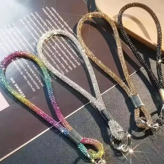 Cordão De Pulso Luxo Brilhante Para Celular Resistente Com Adaptador Transparente 17 CM