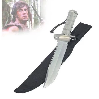 Faca Rambo Tática Militar Aço inox serrilhado kit sobrevivência + Bainha