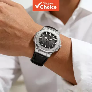 Relógio De Pulso Masculino De Negócios Quadrado Redondo Mostrador Data Display Luxo Na Moda All-match Presente Diário Pa