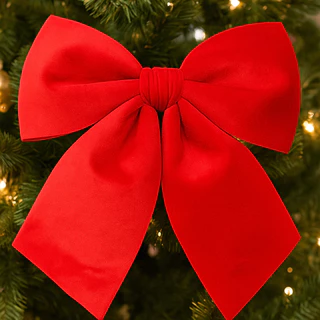 Laço Natalino Veludo Decoração de Árvore Natal Laços de Natal Presente Decorativo Felpudo Natlina Porta