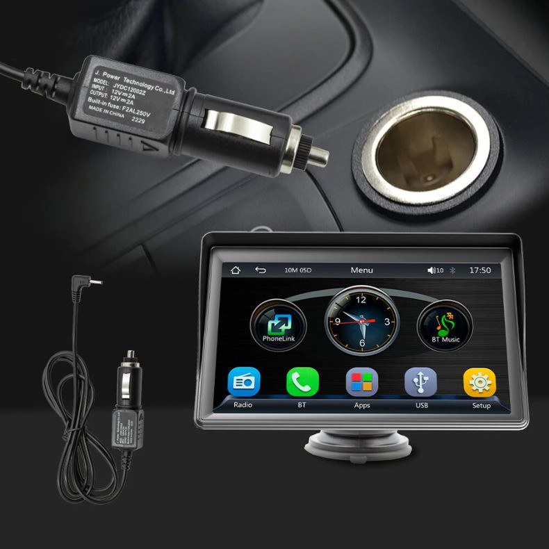 Multimídia Som De Carro Universal Carplay Android e IOS Tela 7 polegada Ventosa Carpei