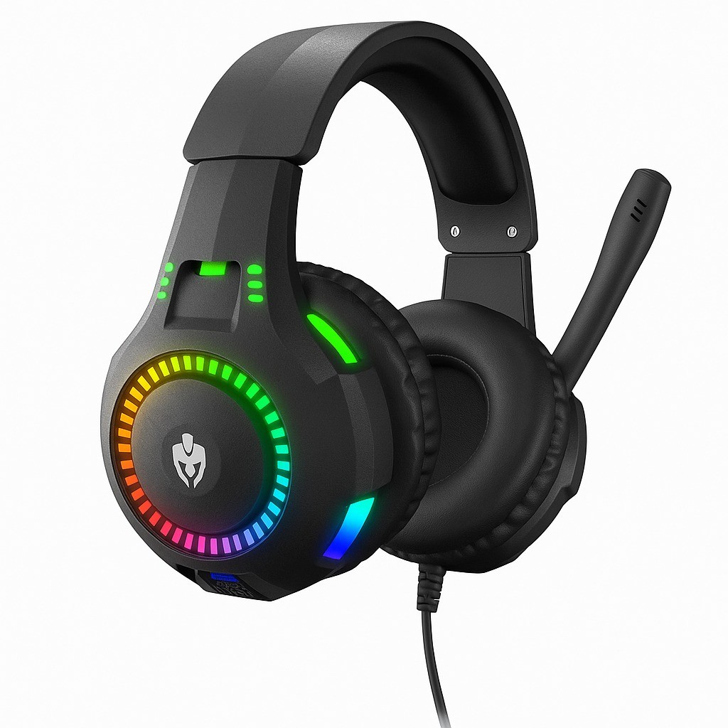Fone De Ouvido Headset Gamer Led Rgb Compatível Pc Computador Vídeogame Xbox PS4 PS5 USB Microfone