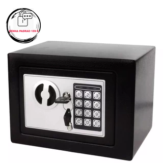 Cofre Eletrônico Digital Em Aço Teclado Senha + 2 Chaves em Oferta na Shopee