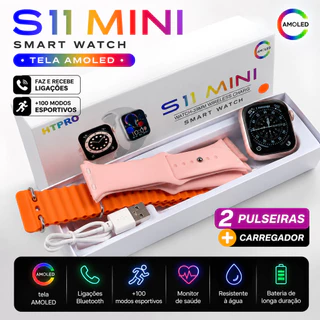 Smart Watch Relogio S11 mini inteligente 39mm series 10 2026 2 Pulseiras