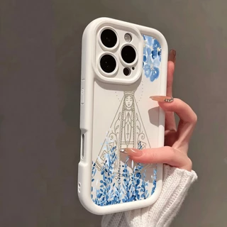 Capa Sólida À Prova De Choque Para iPhone 17 Pro Max 13 11 16 15 Plus 14 12 XR XS Nossa Senhora Floral PRUI