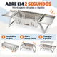 Churrasqueira Portátil Dobrável Inox c/ 2 Grelhas, Bolsa, Luvas e Espetos – p/ Churrasco, Camping, Piquenique, Praia
