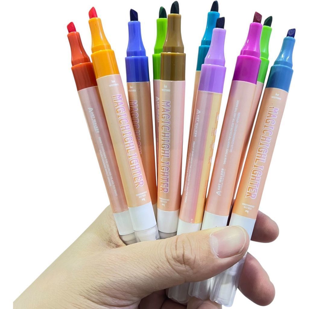 Marca Texto Ponta Dupla – Kit 10 Cores para Estudo e Organização