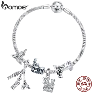 Amuletos De Prata Esterlina S925 Da Série De Referências Famosas Bamoer | Pulseira Arquitetônica Contas DIY Presente Par em Oferta na Shopee