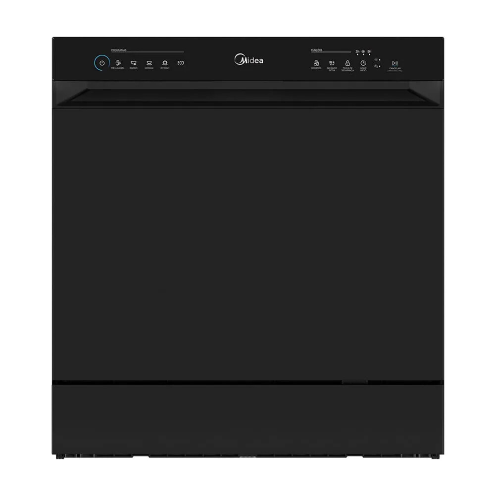 Lava Louças 8 Serviços Preta Touch Plus Midea