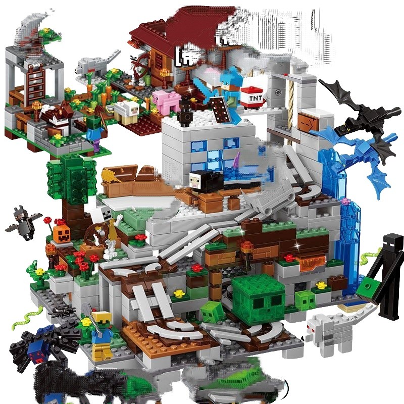 2000 + PCS Pixel World Organ Village Lego Blocos de Construção Menino ...