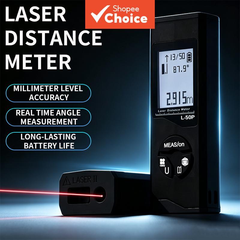 Mini Telêmetro A Laser De Uma Peça, Função De Nível Eletrônico De 50 M Com Medição De Ângulo Em Tempo Real Para Constru