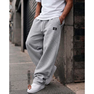 Calça Baggy Masculina Wide Leg Unissex Calça Moletom Flanelada Larga Streetwear Premium Original