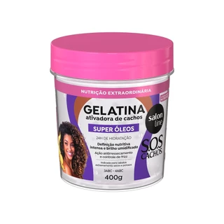 Gelatina Ativadora de Cachos Nutrição SOS Cachos Super Óleos 400g Gelatina Ativadora de Cachos Nutrição SOS Cachos Super Óleos 400g