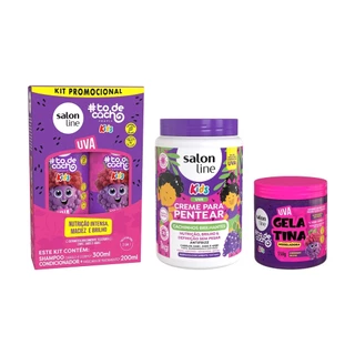 Kit Shampoo + Condicionador + Creme de Pentear 1KG e Gelatina 550g Uva em Oferta na Shopee