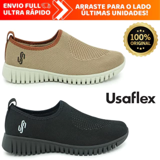 Tênis Feminino Usaflex Slip On Ortopédico Calce Fácil Macio e Confortável Original em Oferta na Shopee