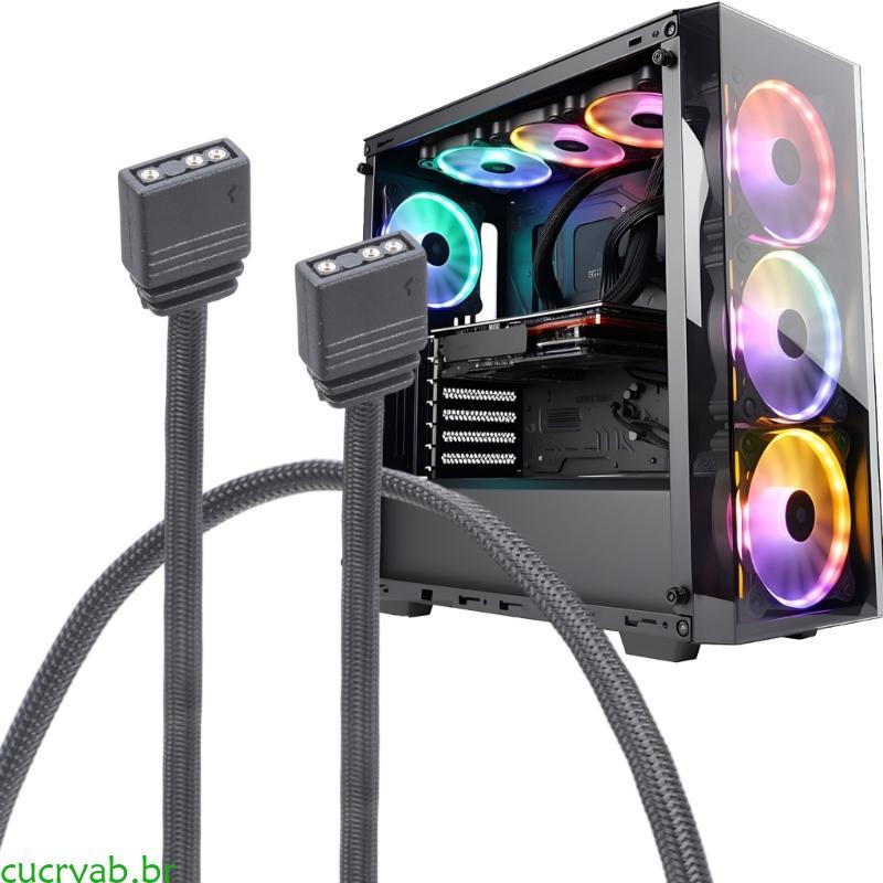 Extensão cucryab ARGB 3Pin Para LED 5050 3528 E Ventiladores Configuração Luz Do Chassi Design 3