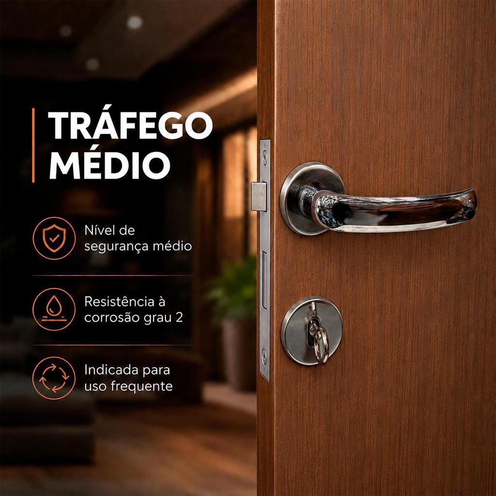 Fechadura de Porta Residencial Externa Roseta 4400 R64 MZ820