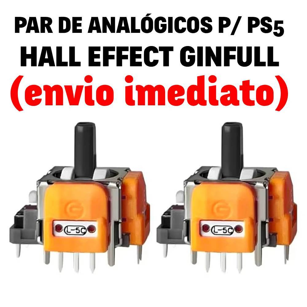 Botão Analógico Hall Effect p/ PS5 Anti Drift GINFULL Direcional Reparo Joystick Playstation 5