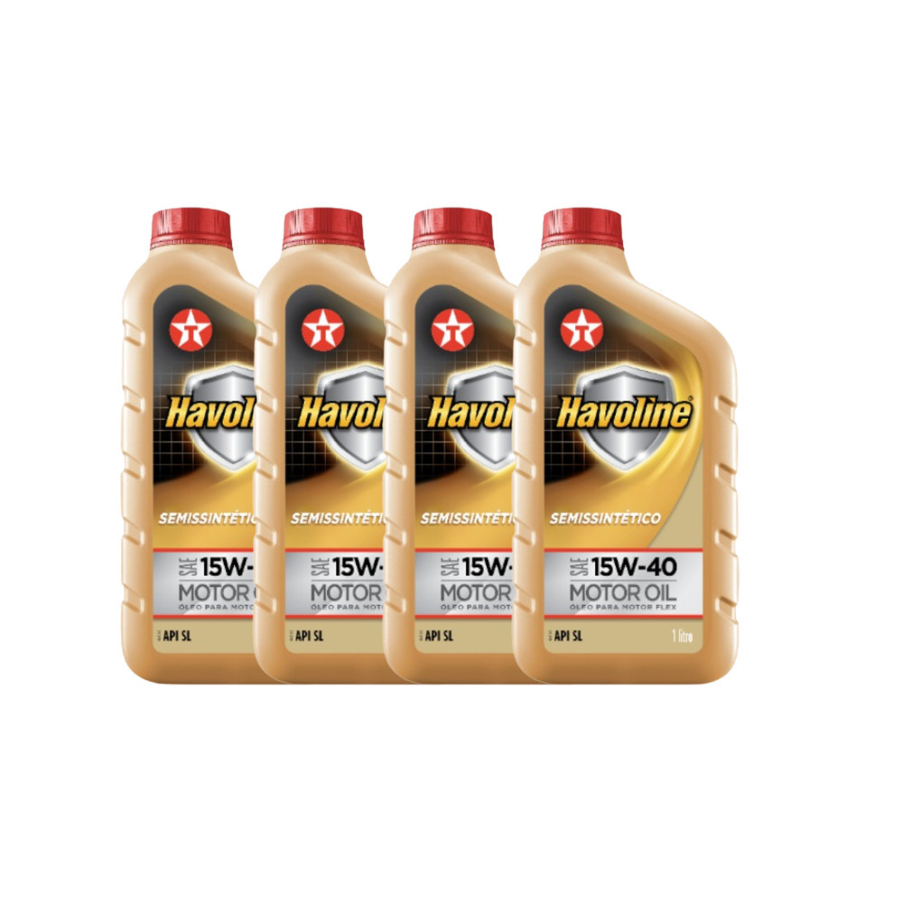 Kit de 4 Óleos de Motor Havoline 15W40 SL Semissintético 1L Texaco ...