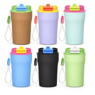Novo Copo Térmico 350ml com Tampa Trava e Alça para Café Água