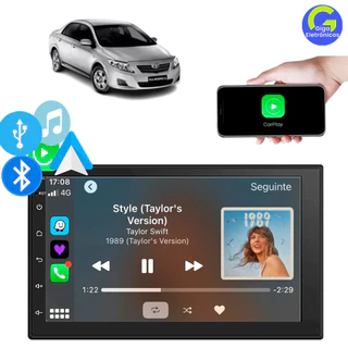 Automotive Multimidia 9" e 7" poelgadas 4g+64g Qled Carplay Android auto +Camera de ré   wifi Bluetooth GPS em Oferta na Shopee
