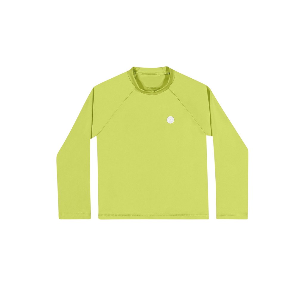 Blusa Infantil Praia Verde Neon Manga longa COM PROTEÇÃO 50 UV+