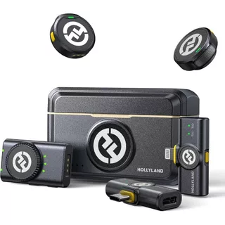 Microfone Lapela Bluetooth sem fio Hollyland Lark M2 Versão Lighting USB-C Câmera Combo Duo Original