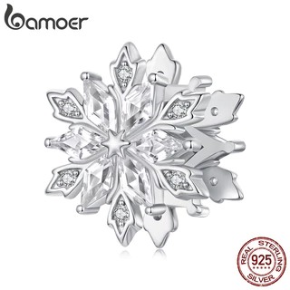 Bamoer 925 Prata Esterlina Charme Fosco Neve Pingente DIY Para Pulseira Presentes Mulheres em Oferta na Shopee
