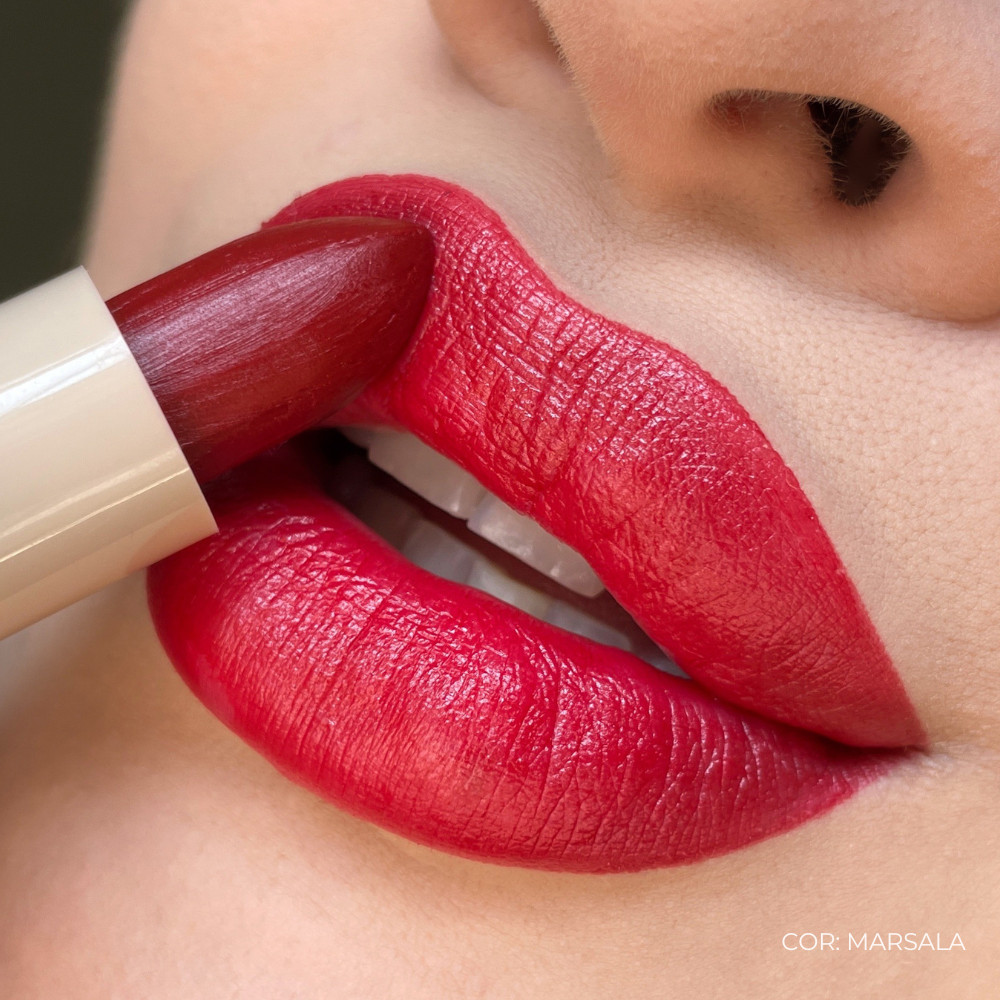 Batom Dia a Dia Mahav Cor Marsala | Shopee Brasil