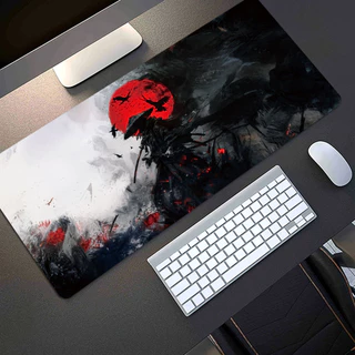 Mousepad Samurai Ronin Japonês Arte Tinta Tapete Mesa Gamer XXL Antiderrapante 80x30cm