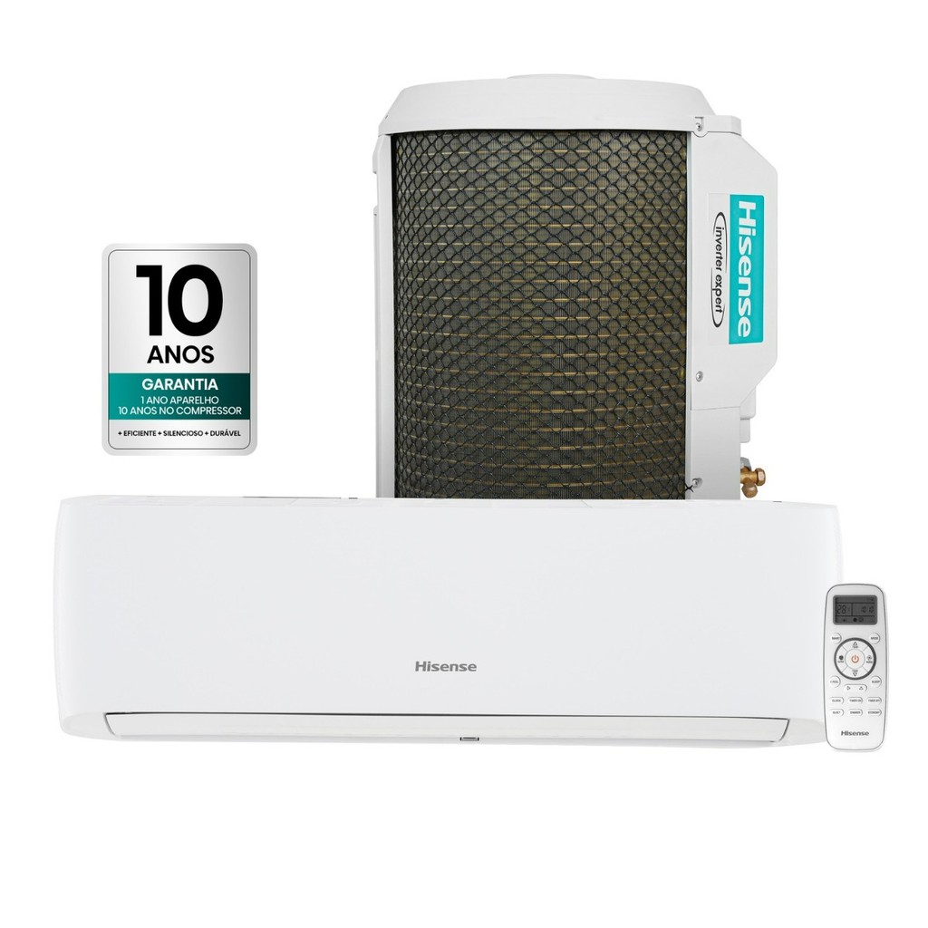 Ar Condicionado Split Hi-wall Hisense Eco Plus Ii 9000 Btus Frio As-09tw2rurck00 Inverter 220v