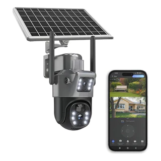 Câmera 4G Solar Aitek SIGMA SEG6122S Tripla Lente PTZ 270° IP66 MicroSD 256GB Visão Noturna