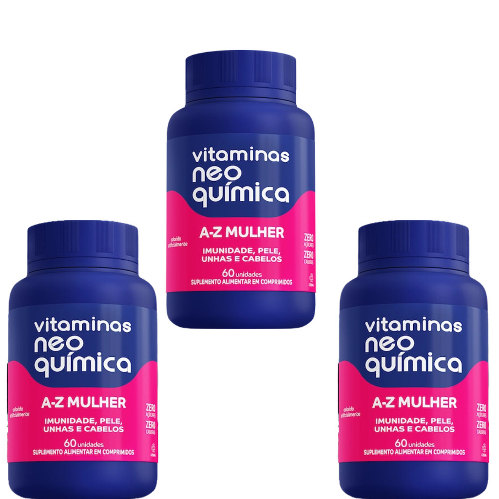 Kit 3 Vitaminas A-Z Mulher Neo Química 60 Comprimidos | Shopee Brasil