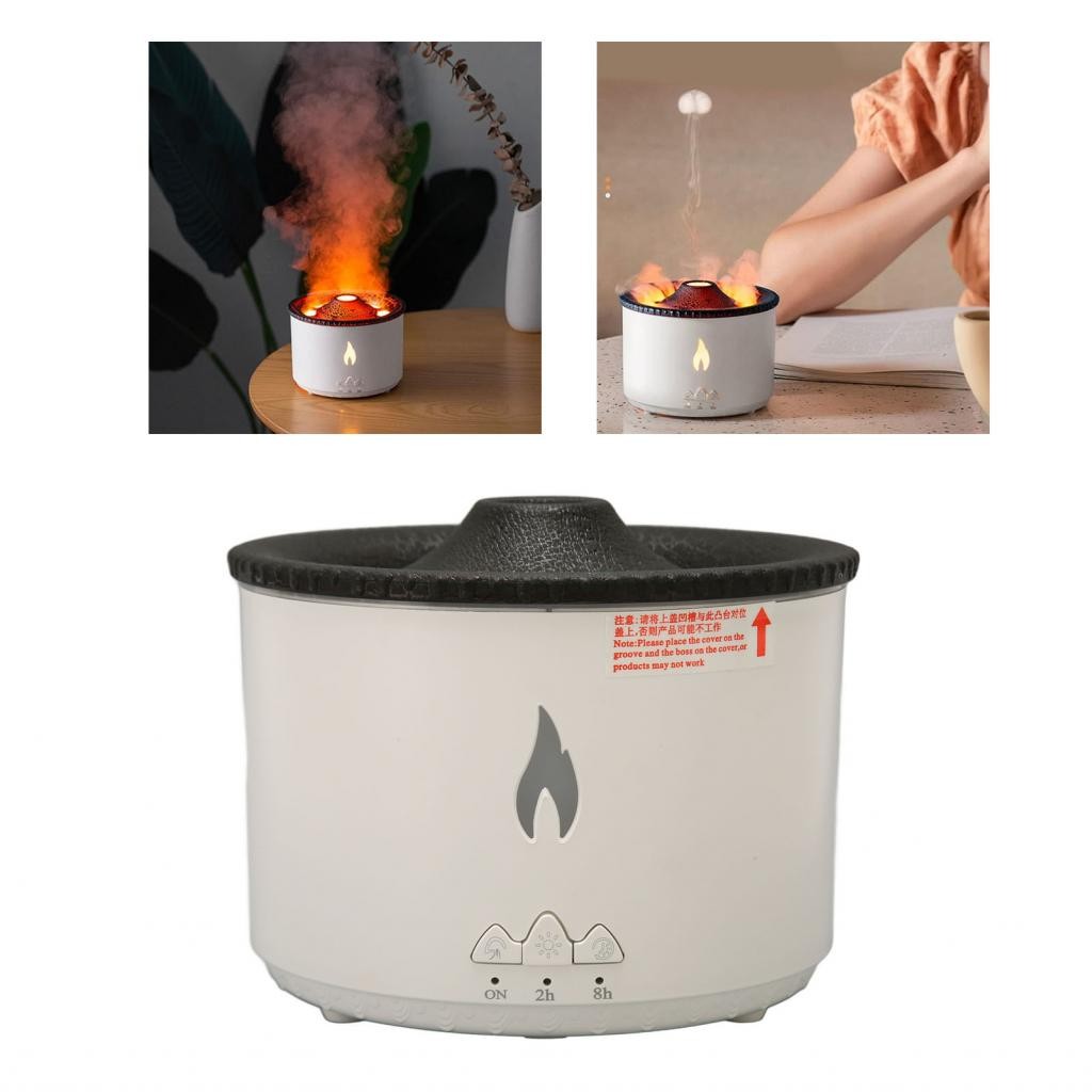 Flame Air Aroma Diffuser Remote Control US Plug 100‑240V Desk ...