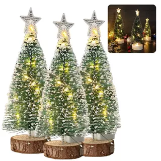 1, 3 ou 6 mini arvore de natal com led decoracao natalina luxo