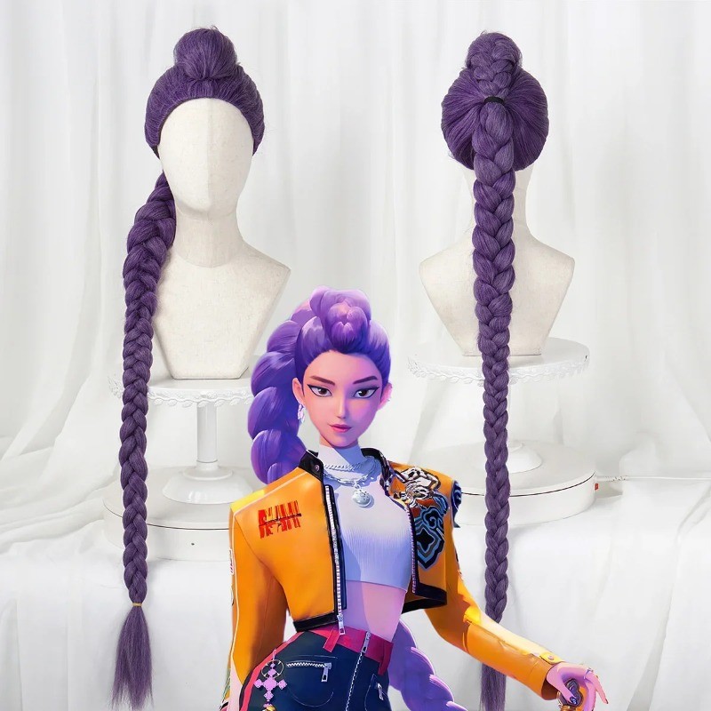 KPOP Demon Hunters Rumi Peruca Cosplay Cabelo Longo Festa De Carnaval ...