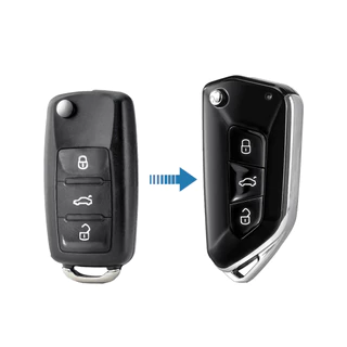 Carcaça Chave Canivete Vw Gol Up Fox Polo Jetta Tiguan Adaptação G6 3 Botões
