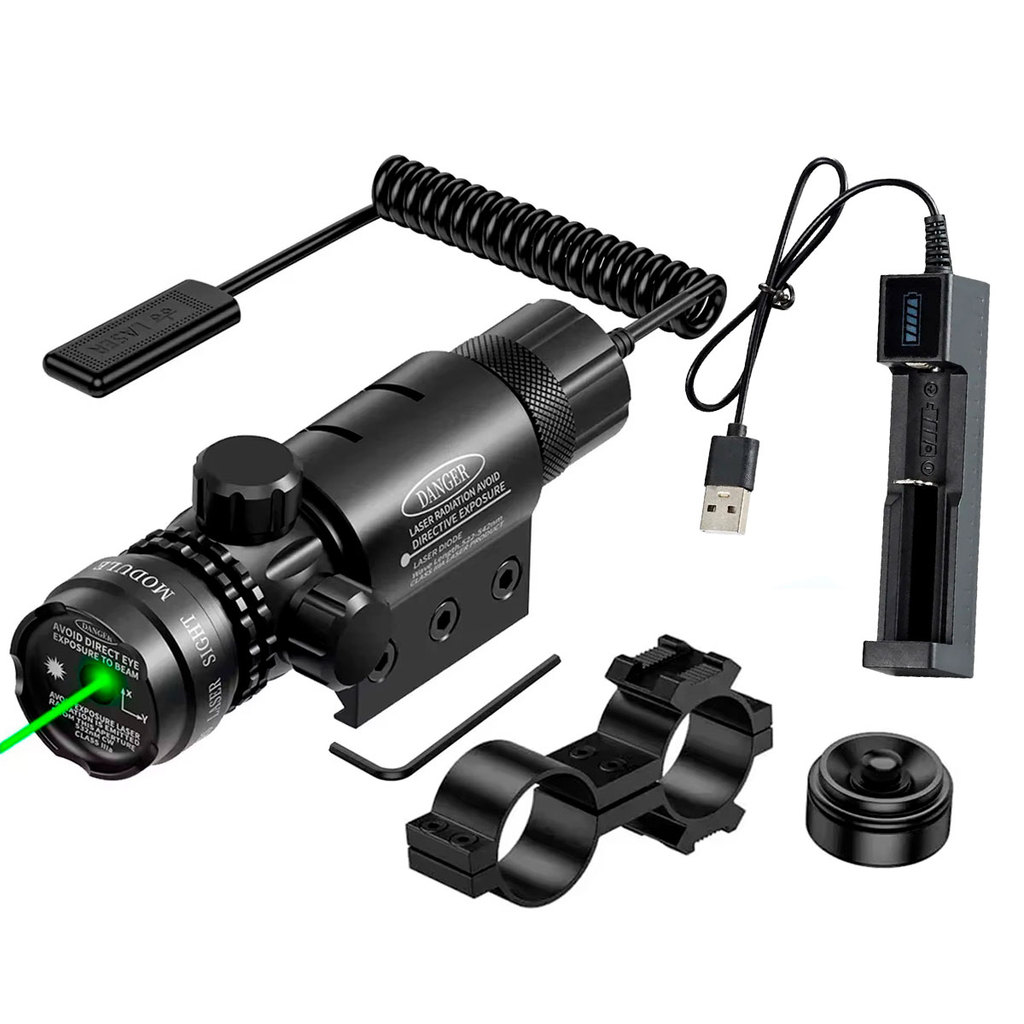 Mira Laser Verde Rossi Com Carregador Trilho 22mm Suporte Luneta Para ...