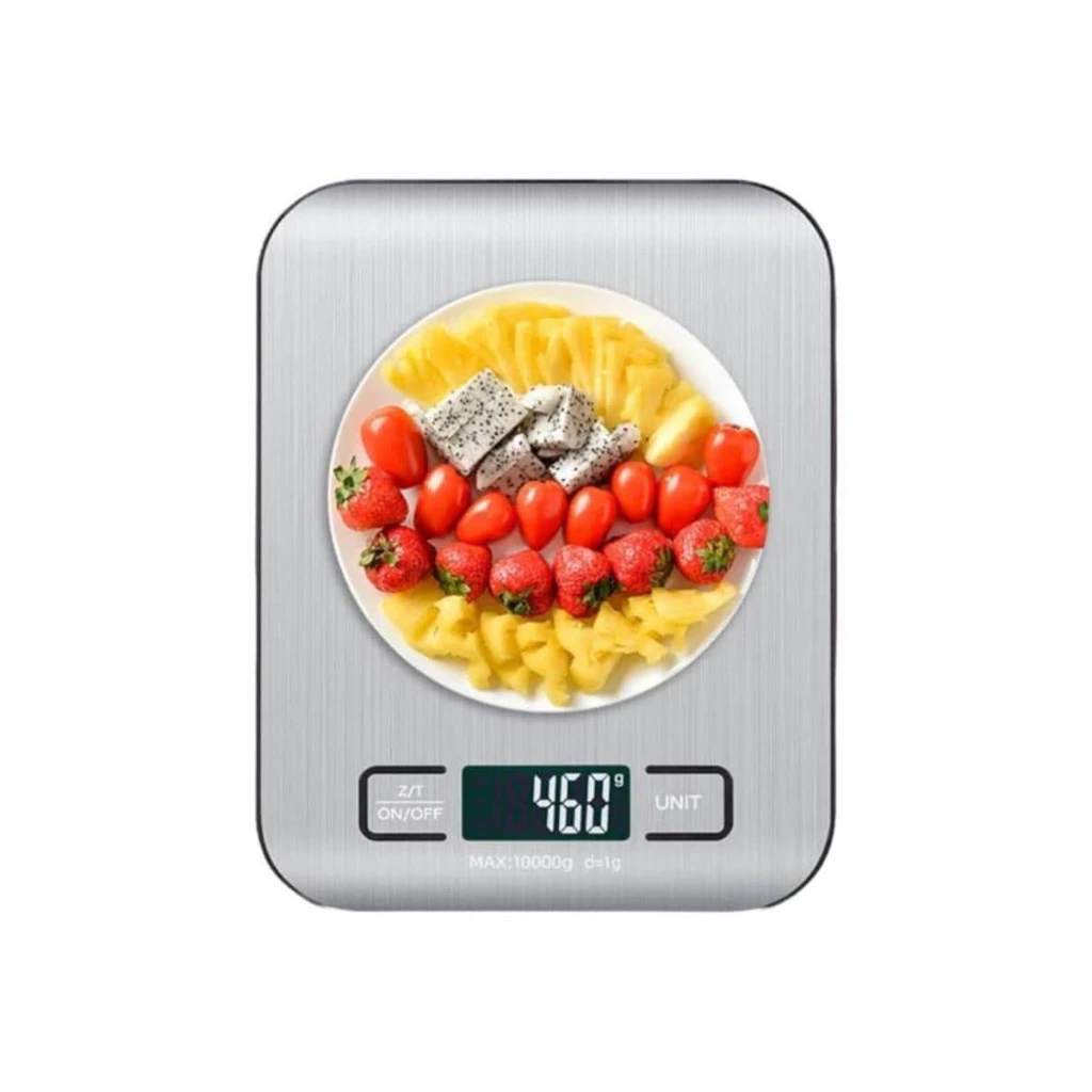Balança de Cozinha Digital 10kg em Inox Alta Precisão 1g Dieta Fit com Tara LCD Pilhas Inclusas Envio Imediato - Imagem 2