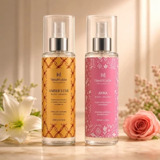 Kit 2 Body Splash Feminino Perfumes Árabe Ayra Amber Royale 200ml Cada