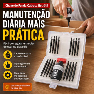 Kit de Chaves de Fenda 34 em 1 Com Catraca Fácil de Usar Para Manutenção Montagem e Reparos Domésticos